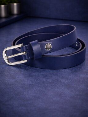 Genuine Leather Women Belt with Metal Buckle